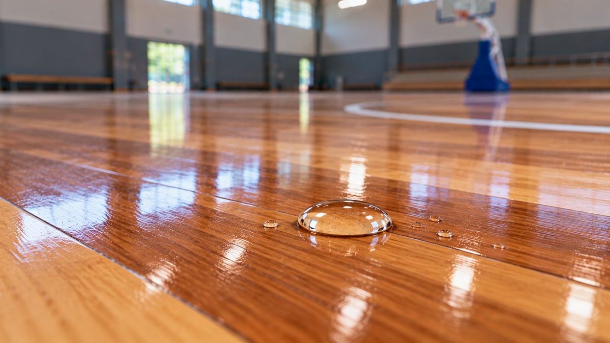 Cara Memilih Lantai Lapangan Basket Indoor Optimal & Aman 3 Gymnasium kosong dengan lantai parket kayu mengkilap