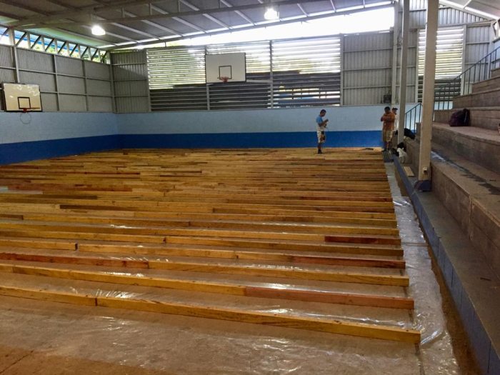 JPC Construction Company | Wood floor of basketball court Proses finishing lantai kayu lapangan basket agar terlihat aesthetic