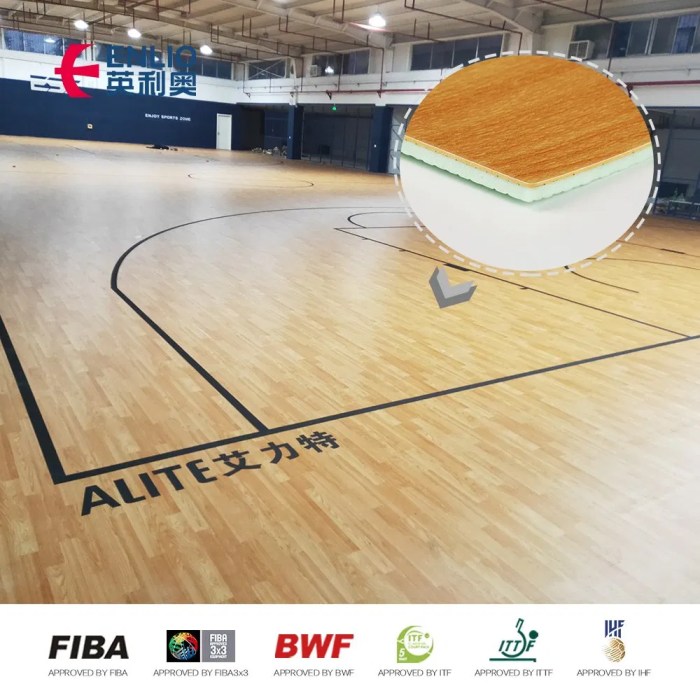 Lantai lapangan basket indoor vinyl