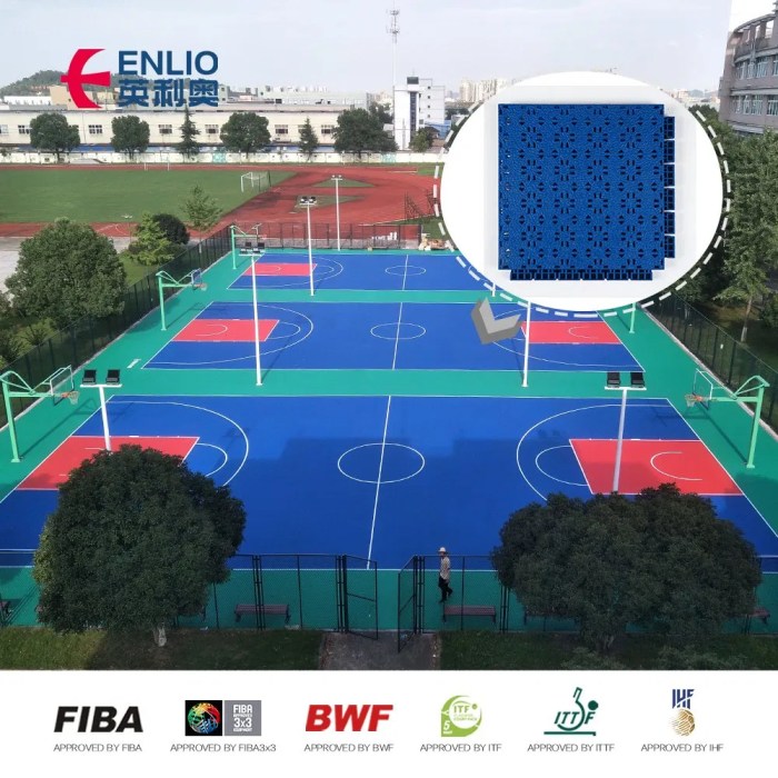 Modular Basketball Court Interlocking Outdoor Sports Flooring - PVC ...