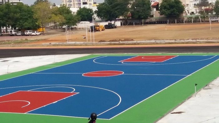 Synthetic Basketball Court Flooring at ₹ 48/square feet in New Delhi ... Lantai lapangan basket outdoor