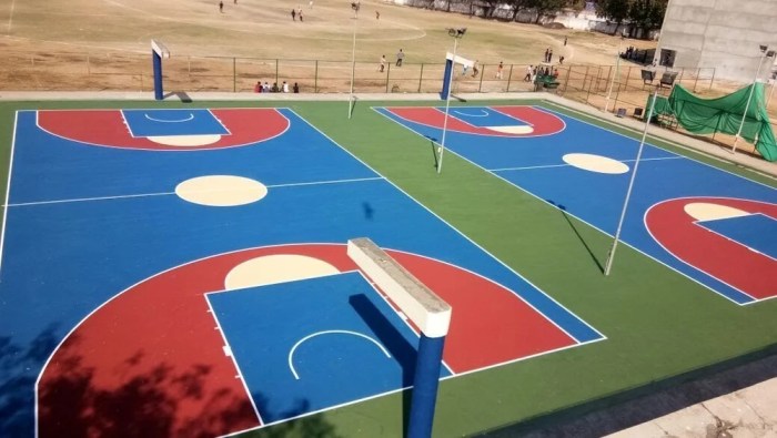 Matte Finish Acrylic And Synthetic Outdoor Basketball Court ...