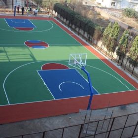 Lantai kayu lapangan basket