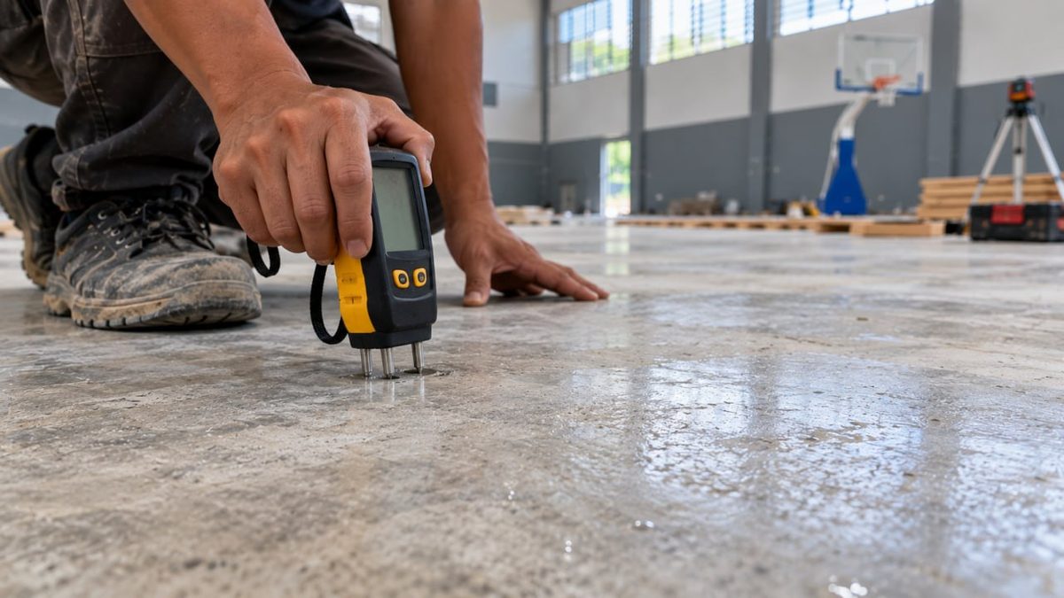 Basketball Court Flooring Indonesia: FIBA Specs & Price 8 Buffing machine cleaning the surface of a basketball court floor