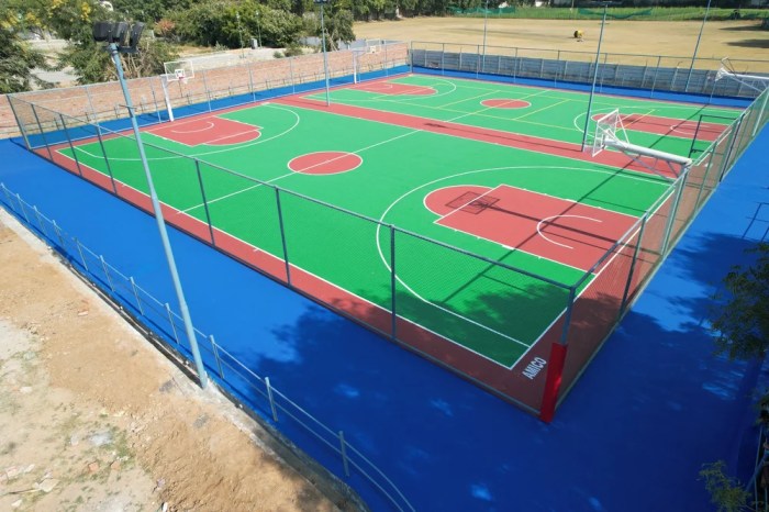Outdoor Acrylic Basketball Court Flooring at ₹ 55/square feet ...