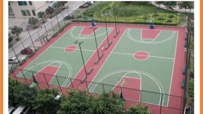 Lantai lapangan basket rubber