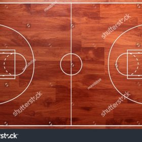 Lantai parket lapangan basket