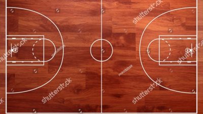 Lantai parket lapangan basket