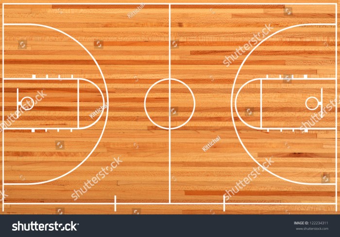 Basketball Court Parquet In Indoors Sport Gym Stock Photo - Download ...