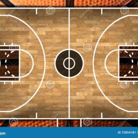 Lantai parket lapangan basket