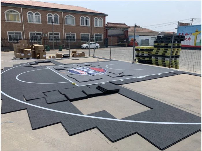 Bright Color Modular Basketball Court Interlocking Outdoor Sports ...