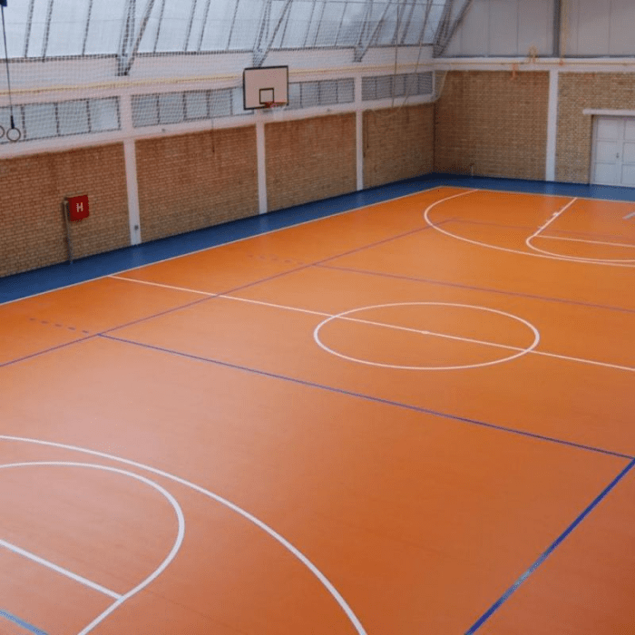 Shock Resistance Indoor/Outdoor Basketball Court Sport PVC Vinly ... Lapangan basket indoor finish urethane