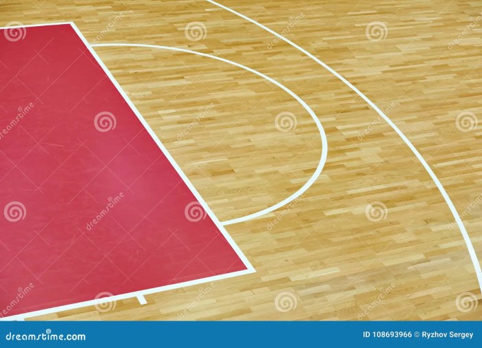 Basketball Court Parquet In Indoors Sport Gym Stock Photo - Download ...