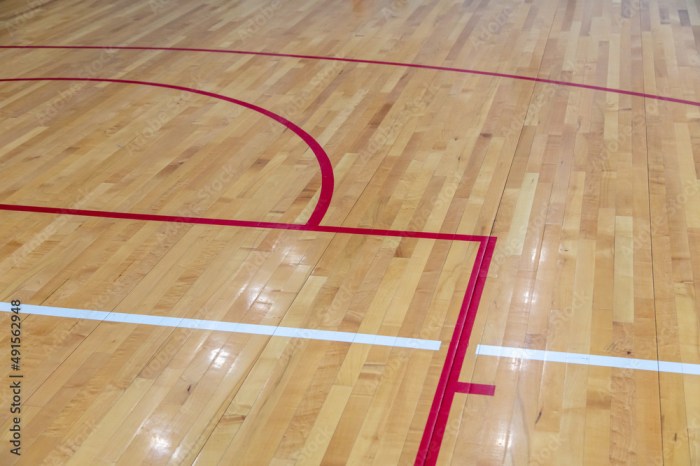 Parquet floor in the basketball hall Stock Photo | Adobe Stock