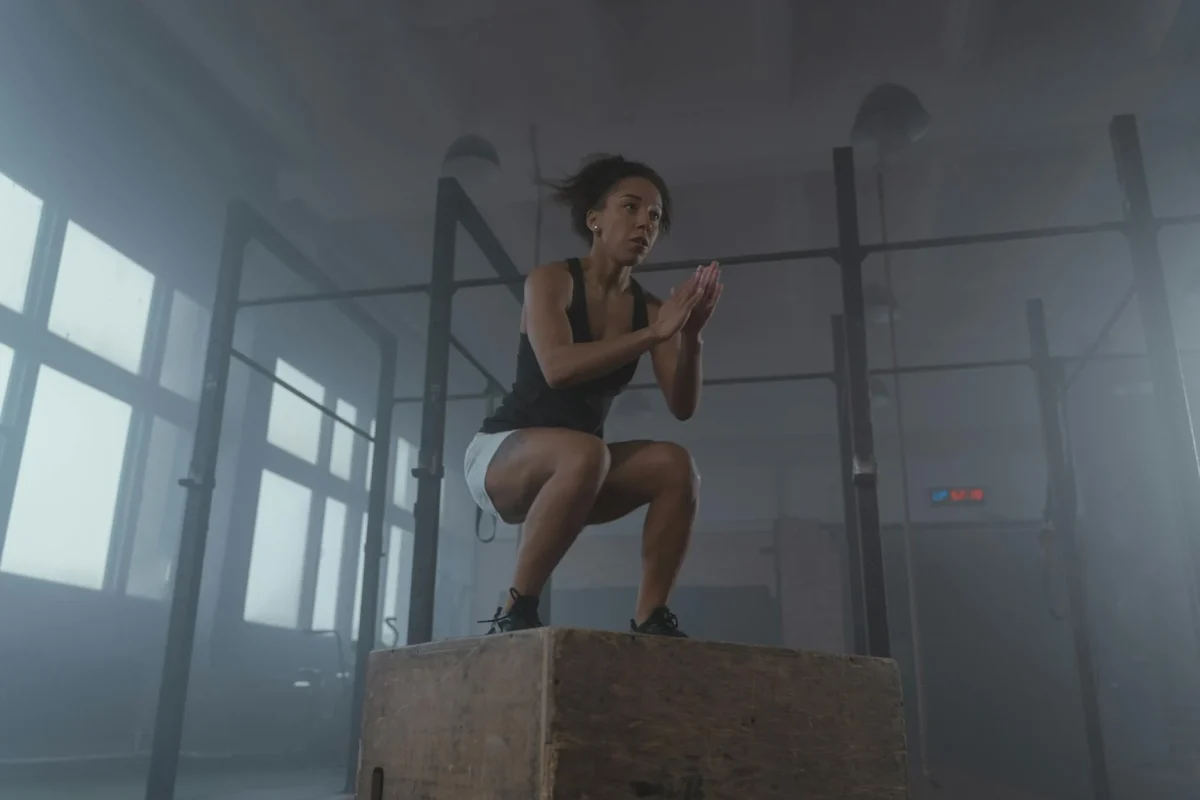 Athlete Jumping Physical Exercise