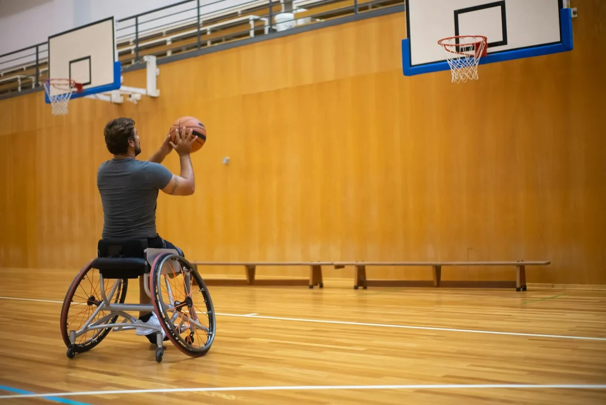 Basketball Player Wooden Floor