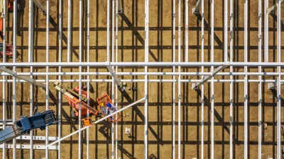Construction Site Wood Floor Installation