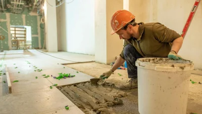 Floor Installation Carpenter Working
