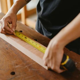 Floor Installation Process Measuring Tape