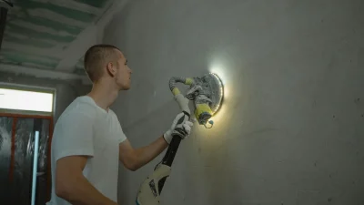 Floor Sanding Construction Worker