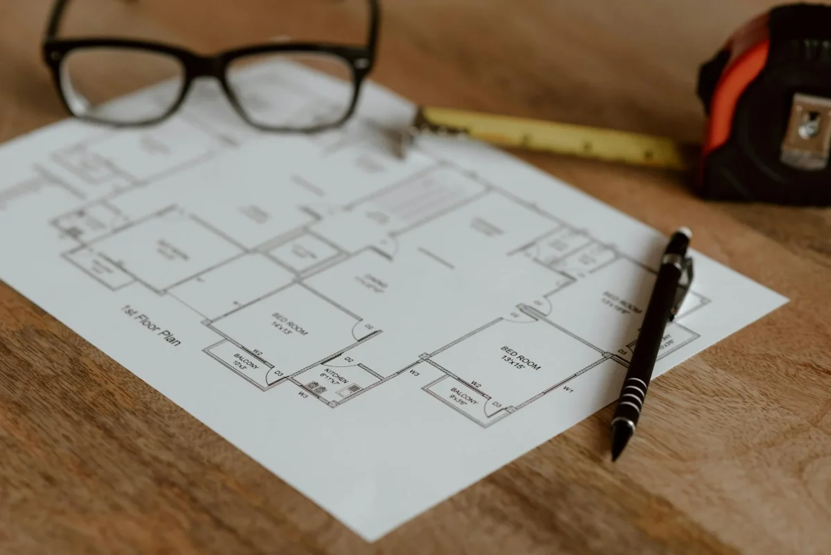 Floor Survey Construction Planning Blueprint