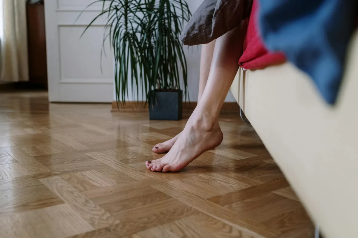 Healthy Home Bare Feet On Wood