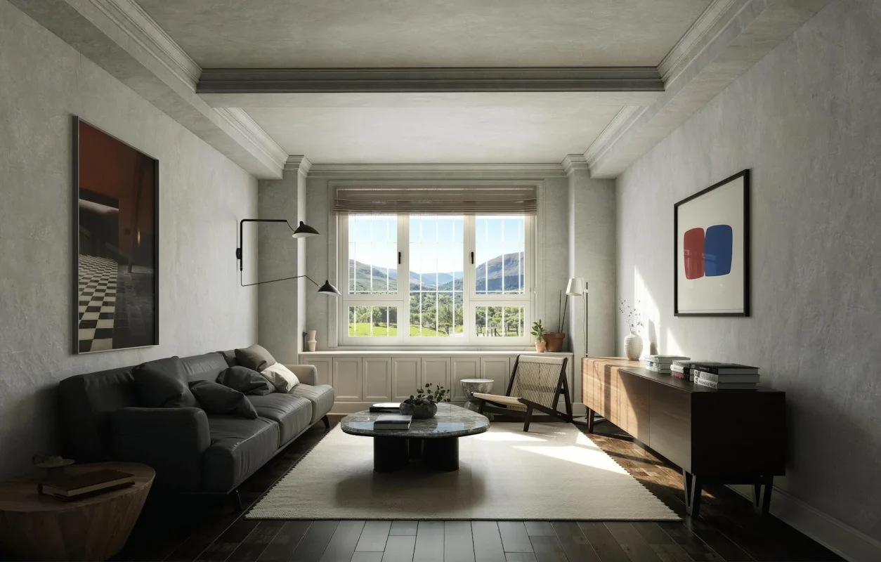 Herringbone Floor Luxury Living Room