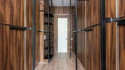 Light Oak Floor Dark Walnut Floor