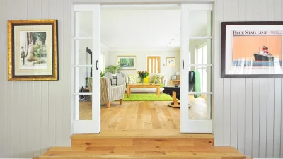 Light Wood Floor Modern Living Room