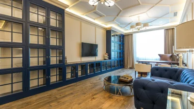 Luxury Apartment Interior Wooden Floor Living Room