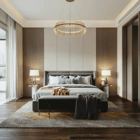 Luxury Home Wood Floor Bedroom