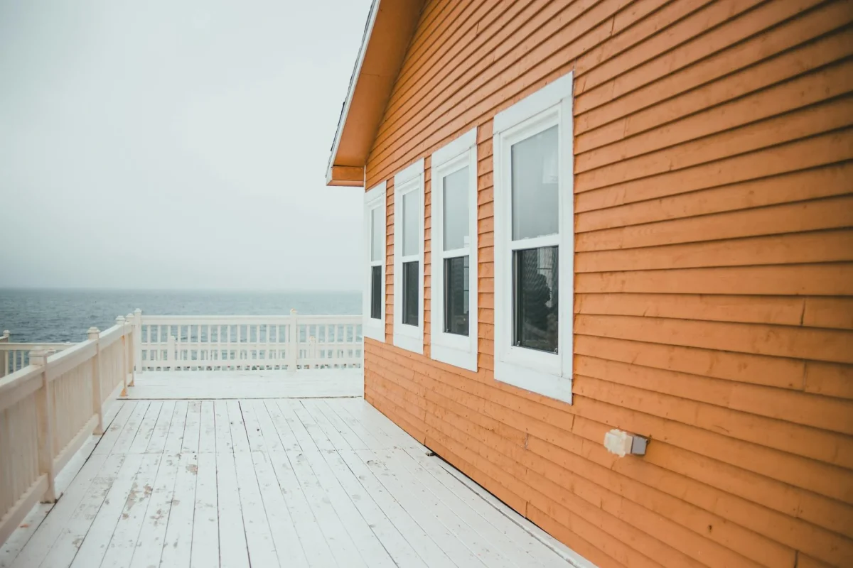 Luxury House Exterior Wood Deck