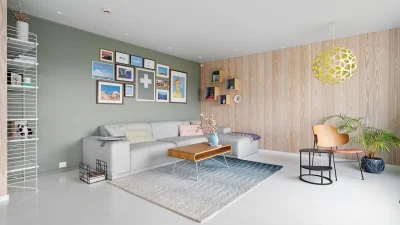 Modern Living Room Wooden Floor