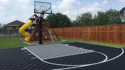 Backyard Basketball Court Flooring - ModuTile - Outdoor Sport Tiles