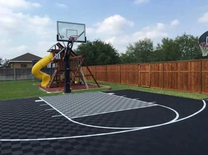 Backyard Basketball Court Flooring - ModuTile - Outdoor Sport Tiles