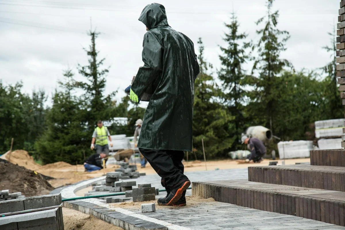 Outdoor Flooring Construction Rain Impact