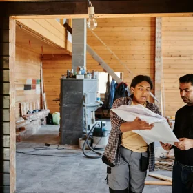 Professional Builder Flooring Tools Construction Team