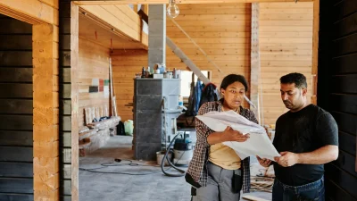 Professional Builder Flooring Tools Construction Team