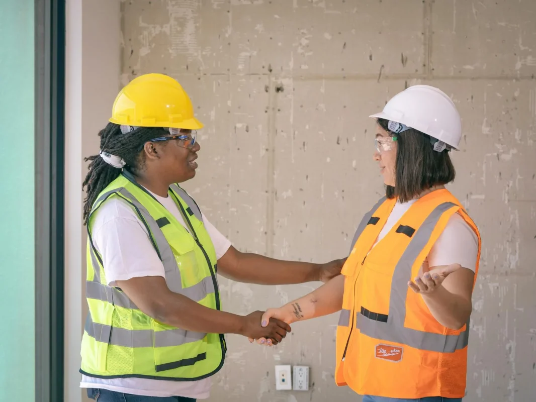 Professional Team Handshake Construction Warranty