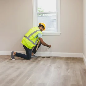 Solusi Lantai Kayu Berjamur & Jasa Pasang Profesional 2026 9 Professional Worker Flooring Specialist
