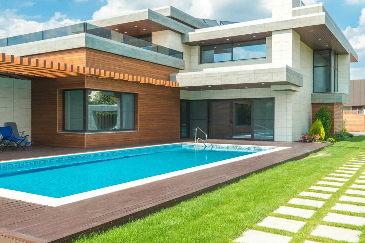 Real Estate Garden Deck Modern Villa