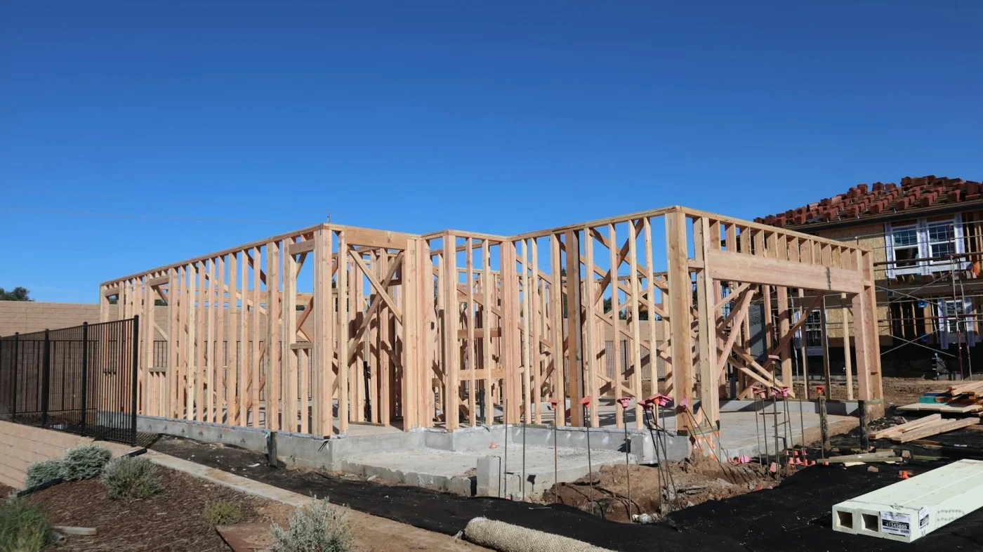 Wood Framing Construction Site Floor Installation
