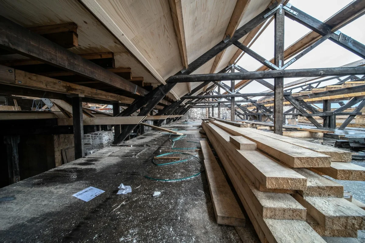 Wooden Beams Subfloor Structure
