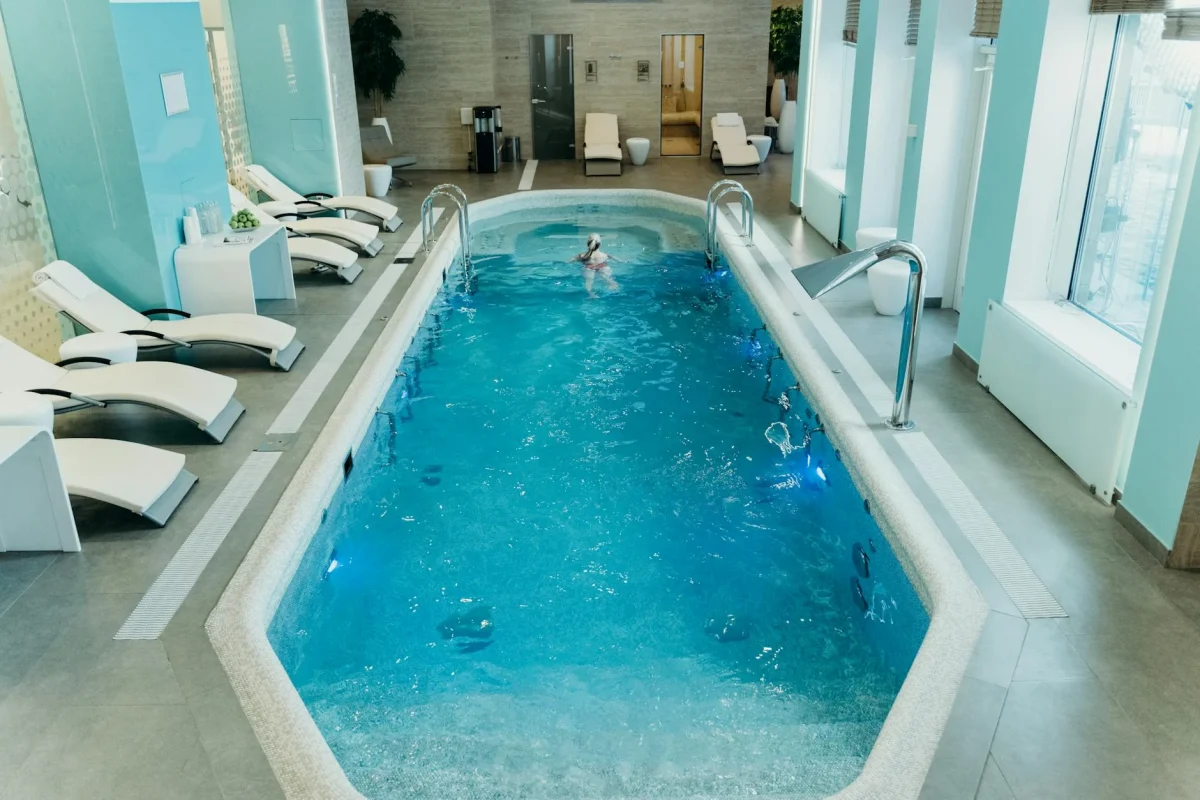 Wooden Swimming Pool Interior Design Hardwood Floor