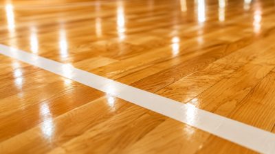 Lantai Kayu Maple Close-up Lantai Kayu Lapangan Basket