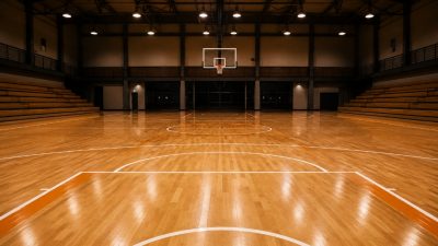 lantai kayu lapangan basket profesional indoor