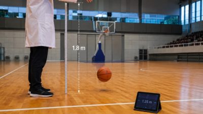 pengujian performa lantai lapangan basket standar FIBA