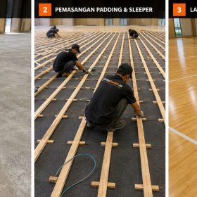 Pasang Lantai Kayu di Atas Keramik Tanpa Bongkar: Panduan Lengkap, Syarat, dan Biaya 7 proses pemasangan lantai basket surabaya lantaiparket.id