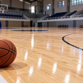 Spesifikasi Teknis Lantai Parket Lapangan Basket FIBA 4 Garis lapangan basket standar FIBA di atas lantai parket