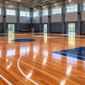 Panduan Lengkap: Memilih dan Merawat Lantai Parket Lapangan Basket Terbaik 2 Lantai parket lapangan basket yang terawat dan mengkilap